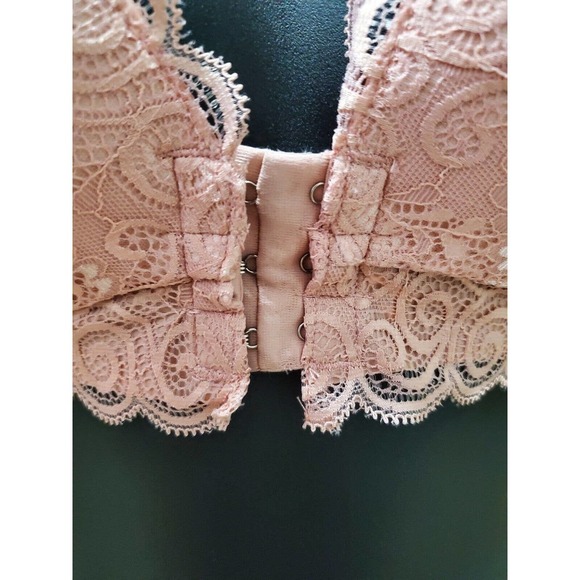 SHEIN Pink Cotton Comfortable Front Lace Shaping Seamless Bra Size Large (34C) - Picture 3 of 9